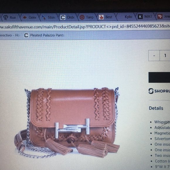 New Authentic Tod's Double T Tassel  Leather Chain Cognac Crossbody Bag - Picture 2 of 7